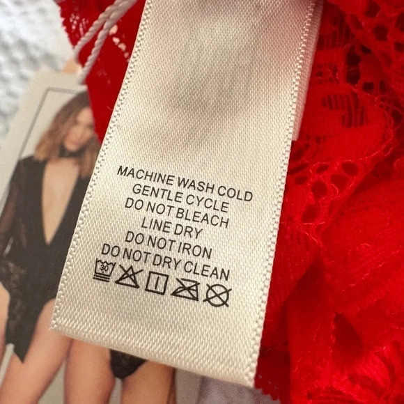 Free People / Revolve x Take HAH Bow Bodysuit Blood Orange  REVERSIBLE MED - Picture 11 of 12